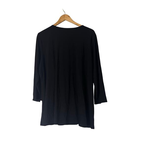 A623437 ATTUTIDES by Renee Como Jersey Ring Keyhole Top Black 1X - Picture 4 of 6